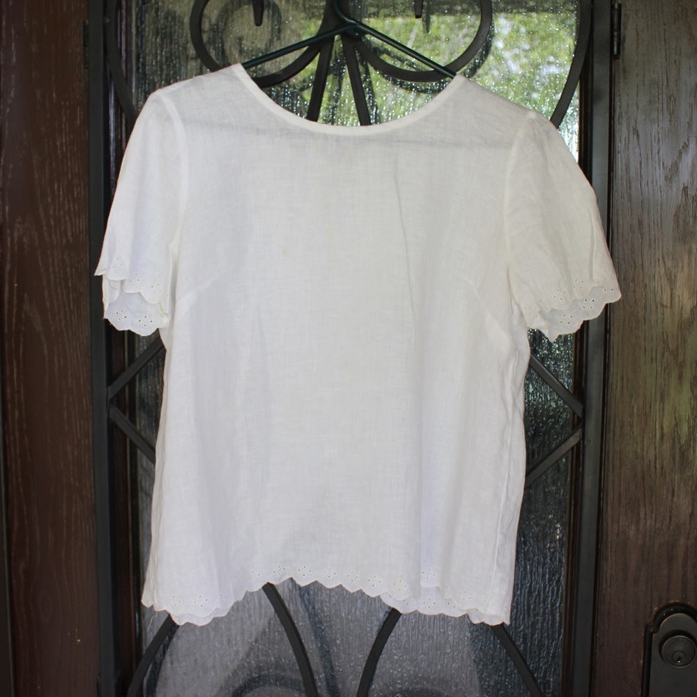 JCREW white petal tee